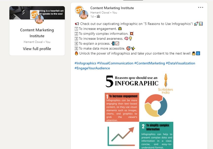 LinkedIn is a useful platform for sharing social media content.