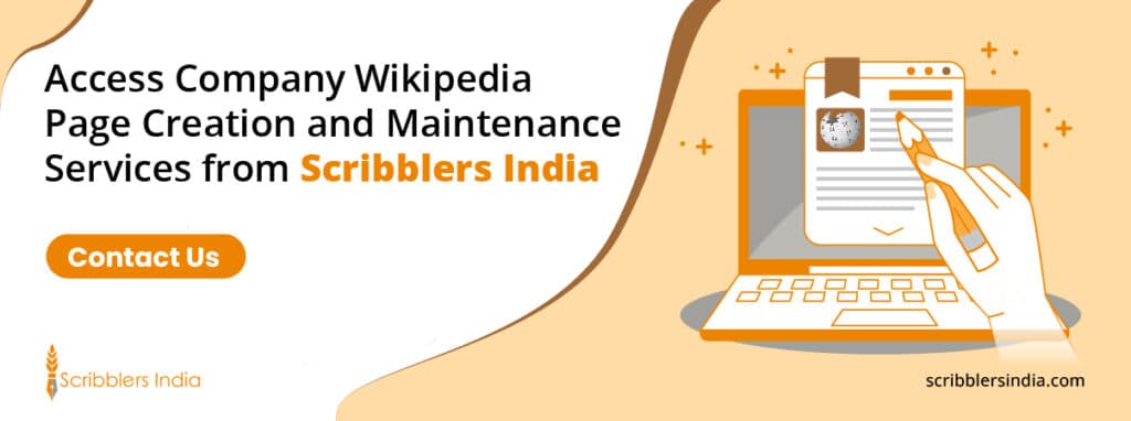 Wikipedia page creation services from Scribblers India