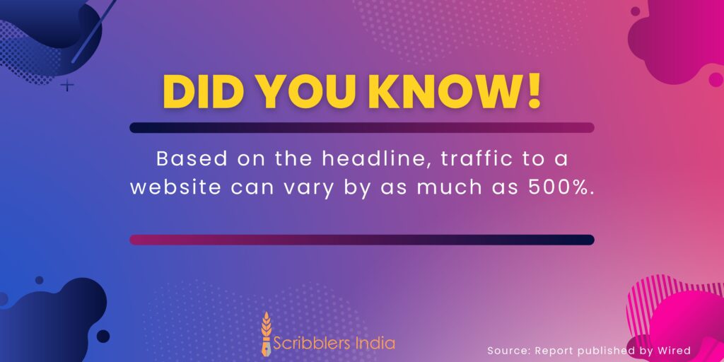 Interesting fact on the importance of headlines.