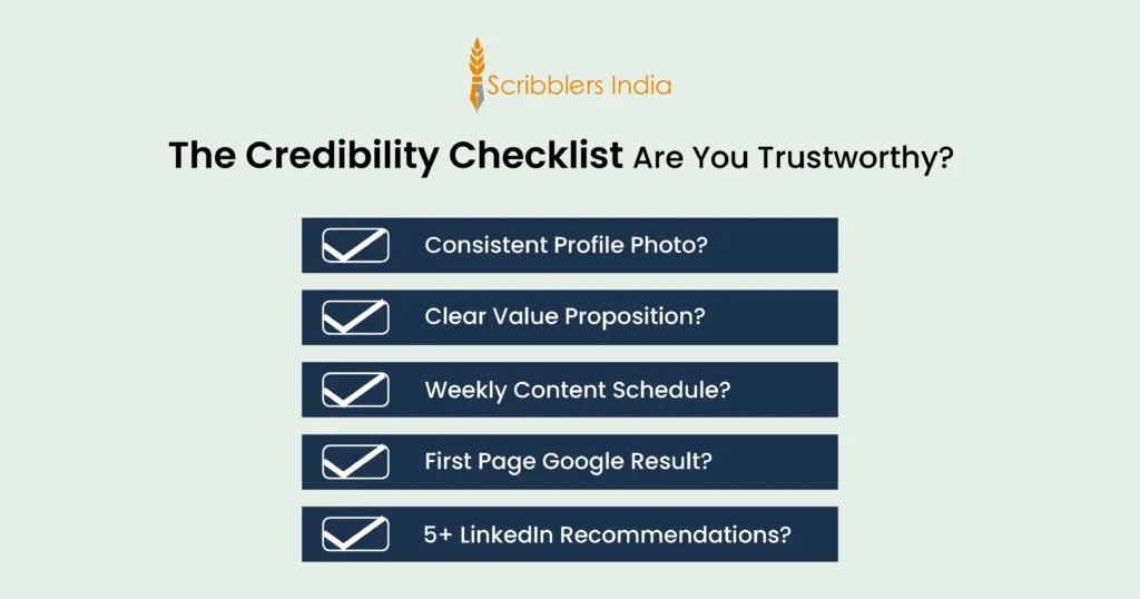 Checklist to establish your credibility