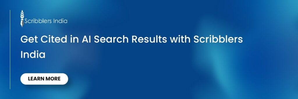 Get AI search citation improvement with Scribblers India