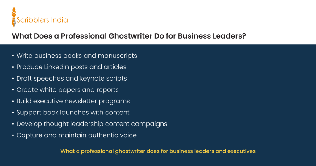 What a professional ghostwriter does for business leaders and executives