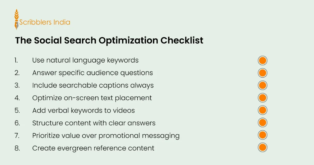 Social Search Optimization Checklist