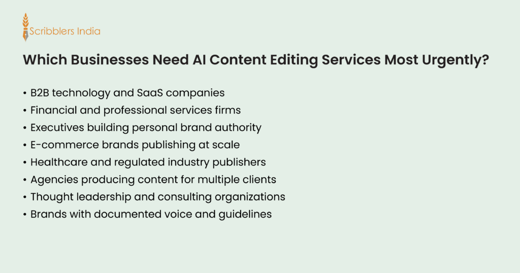 Which Businesses Need AI Content Editing Services