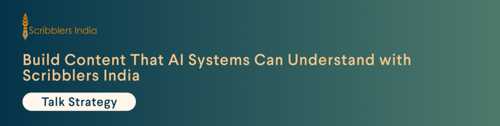 Avail AI search strategy consultation from Scribblers India